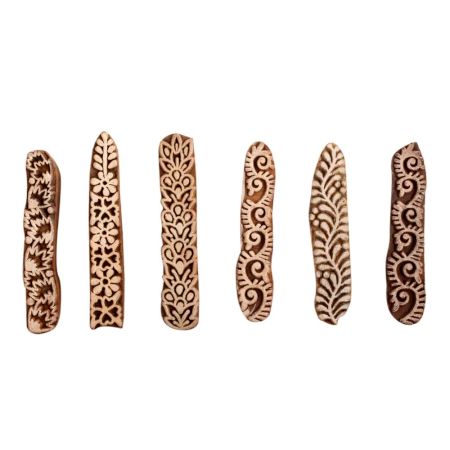 Set of 6 Piece New Mix Wooden Printing Block